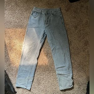 shein straight leg blue jeans